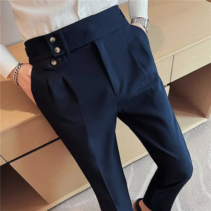 saferido Fashion High Quality Cotton Men Pants Straight Spring and Summer Long Male Classic Business Casual Trousers Full Length 36