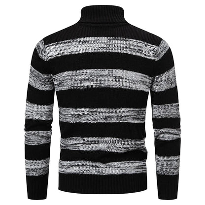High Quality Men's New Autumn and Winter Casual Warm Neck Sweater Knit Pullover Warm Tops