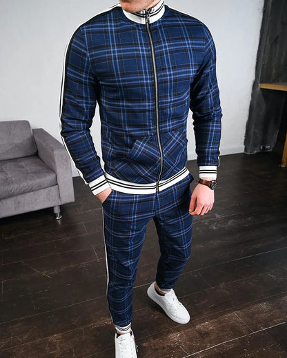 saferido  Men's Suit Autumn Casual Men's Clothing European and American Fashion Brand Large Size Sportswear Two-piece Set