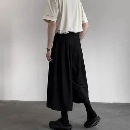 saferido Gothic Dark Casual Culottes Spring Japanese Harajuku Streetwear Elegant Daily Business Office Fashion Wide Leg Pants Unisex 2024
