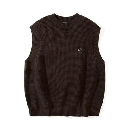 saferido Sweater Vests Men Fashion Leisure Japanese Style Vintage Chic Sleeveless All-match High Street Males Knitting Harajuku Autumn