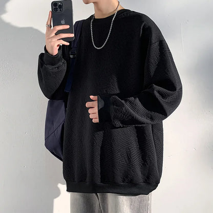 saferido Hoodies Spring Autumn Men's Sweatshirt Fashion Streetwear Long Sleeve Tops Men Trend Male Clothing O-Neck Basic Pullover Hoodie