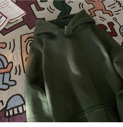 saferido Men Sweatshirts Washed Hoody Vintage Streetwear Baggy Fashion Harajuku Female Casual Hoodies