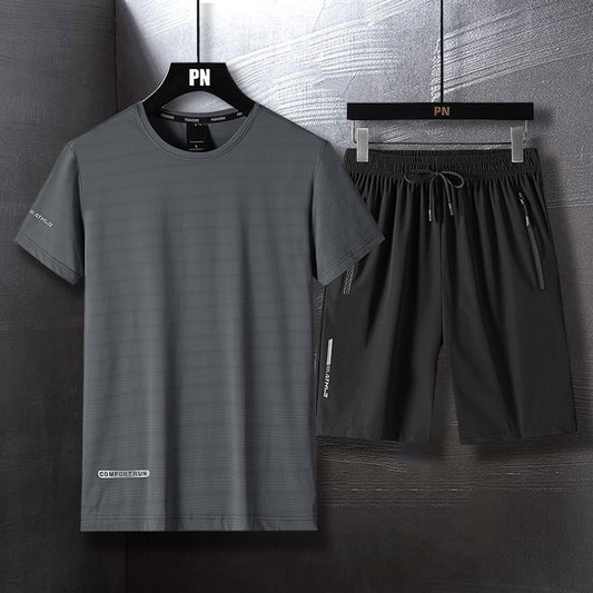 Tracksuit Men Shorts Set Athletic Sports Wear Clothing Quick Dry 2 Piece Sets Men Running Suits Sweatsuit