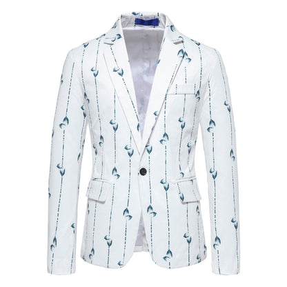 9 Colors!New Men's Fashion Printed Blazer Business Casual Classic One-button Blazers European size Mens Blazer Jacket