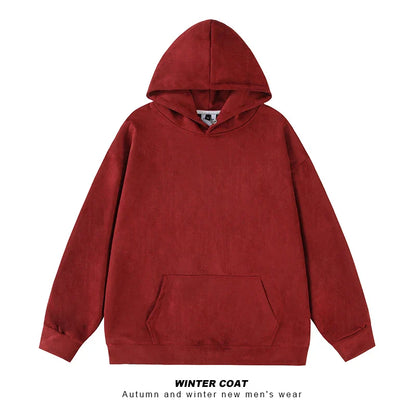 saferido Fall Men Sweatshirts Japanese Streetwear Vintage Trend Unisex Couple Loose Harajuku Casual Fleece Hoodies Coat