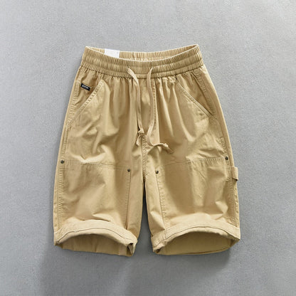 Summer Cotton Shorts Men Oversize 4XL Breathable Vintage Drawstring Casual Comfortable Shorts