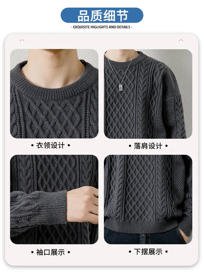saferido Men's Knitted Vintage Sweater Argyle Black Pullovers Sweaters and Jumpers Green Autumn Winter Retro Streetwear Harajuku