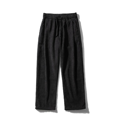 saferido Men's Corduroy Pants Trendy Brand Loose Straight Pants Korean Wide Leg Pants Couple Style Home Casual Pants Beige Black Brown