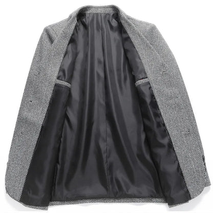 New Men's Fashion Business Korean Gentleman Wool Gentleman Trend Slim Hong Kong Style British Style Casual Wedding Blazer