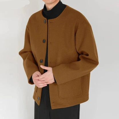 Tops Korean Style Men's Solid Well Fitting Jackets Autumn Winter Casual Streetwear Long Sleeved Jackets Coats S-5XL