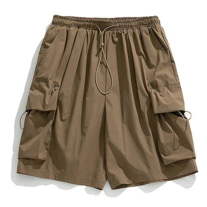 saferido Khaki Cargo Shorts Men Techwear Korean Casual Pants Male Jorts for Men Summer Loose Japanese Streetwear Hip Hop Pocket