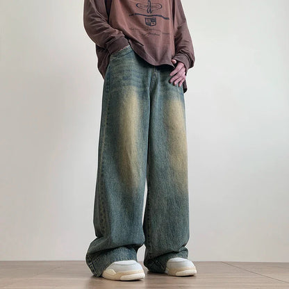 saferido Jeans men Baggy Jeans Straight Casual Distressed Vintage Jean Pants Men Wide-leg Denim Trousers Male Oversize Streetwear Fashion