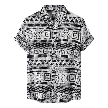 New Hawaiian Men's Casual Beach Style Short Sleeve Breathable Fashion Polo Collar Men's Shirt 3D Printing Oversize Customizable