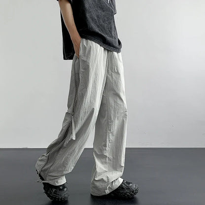 saferido Trendy Y2K Solid Cargo Pants Men's Multi Flap Pocket Trousers Loose Casual Outdoor Pants Harajuku Lightweight Cargo Pants