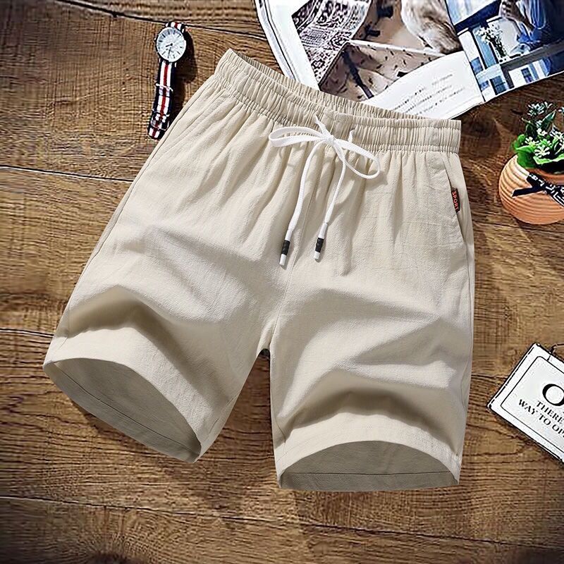 Cotton Linen Shorts Men's Summer Basic Short Men's Korean Slim Sweat Versatile Fashion Beach Shorts Men Free Shipping
