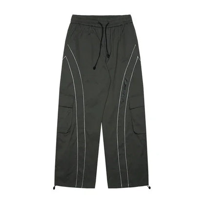 saferido Baggy Wide Leg Cargo Pants Men Oversize gray Cargo Trousers Male Loose Casual Sweatpants Streetwear Hip Hop