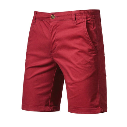 Summer 100% Cotton Solid Shorts Men High Quality Casual Business Social Elastic Waist Men Shorts 10 Colors Beach Shorts