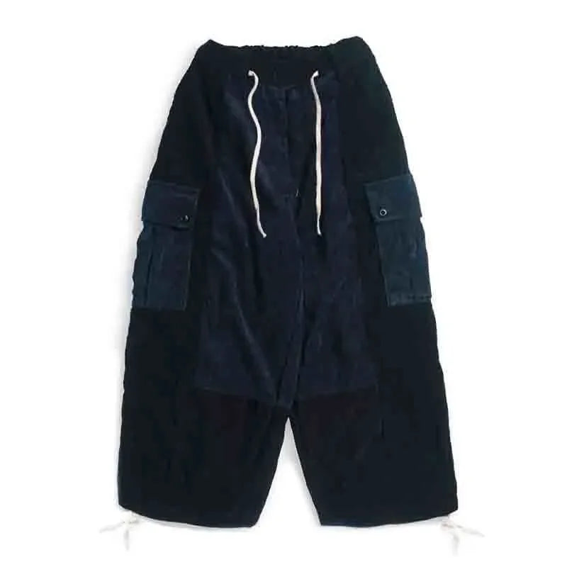 saferido Men's Sets Corduroy Cargo Pants for Men Loose Men's Hoodies Sweatshirt Black Japanese Streetwear Hip Hop Harajuku Autumn