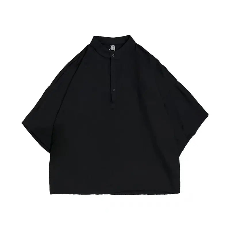 saferido Summer Short Sleeved Shirt Men Oversized Fashion Black White Shirt Men Streetwear Korean Loose Pullover Shirt Mens Casual Shirts