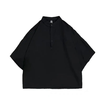 saferido Summer Short Sleeved Shirt Men Oversized Fashion Black White Shirt Men Streetwear Korean Loose Pullover Shirt Mens Casual Shirts
