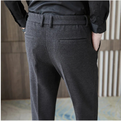 saferido  Men's Business Pants British Style Slim Fit Classic Formal Dress Pants for Men Wedding Party Trousers 29-38