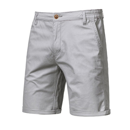 Summer 100% Cotton Solid Shorts Men High Quality Casual Business Social Elastic Waist Men Shorts 10 Colors Beach Shorts
