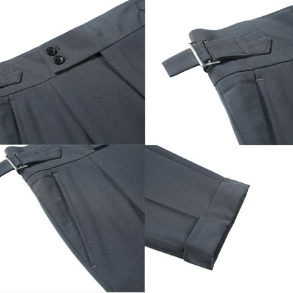 Men's Luxury Button-down Draped Baggy Suit Pants Casual Solid Color Straight Premium Elegant Dress Pants New Spring