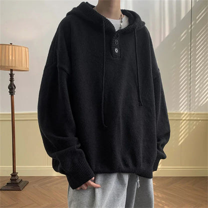 saferido Knit Sweater Men Pullover Sweaters Loose Tops Spring Autumn Male Sweaters Hoodies