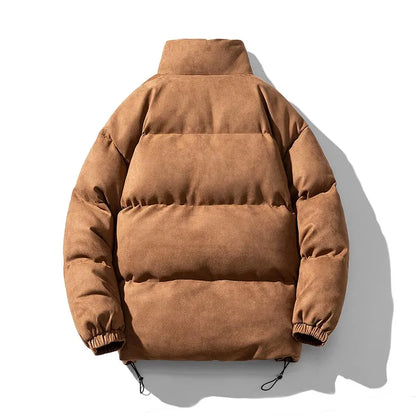 Streetwear Winter New Retro Parkas Coat Men Various Color Bubble Jacket Oversize Warm Solid Coat Faux Suede Puffer Jacket