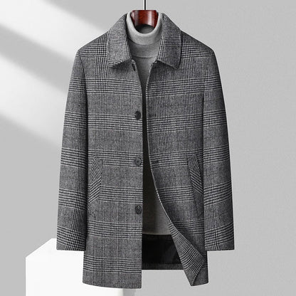 New Arrival Winter Top quality white duck down liner wool trench coat men,male thicked warm overcoat size M-4XL 9915