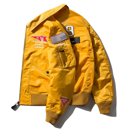 Spring Autumn Bomber Baseball Jackets Mens Outdoor Casual Pattern Letter Embroidery Loose Motorcycle Pilot Coats Male Streetwear