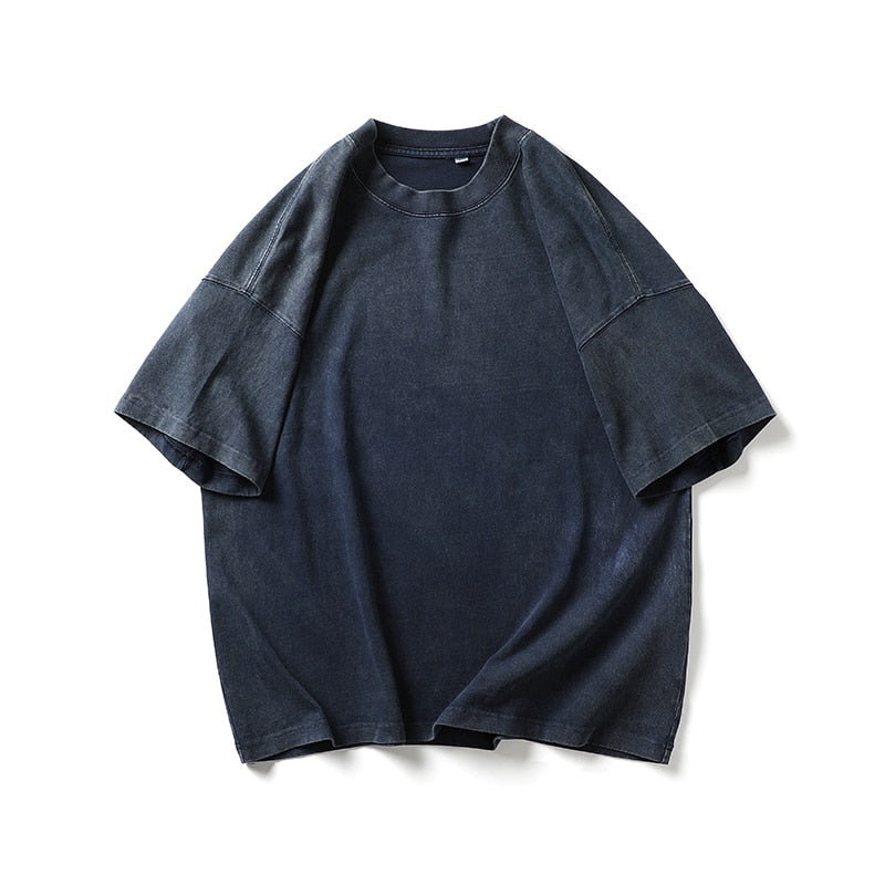 Japanese Streetwear High Quality Distressed T-Shirts Harajuku Short Sleeve Men Clothing Summer Korean Trendy Loose Tops Male