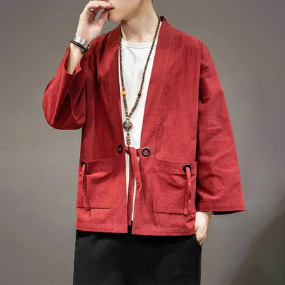 saferido Japanese Retro Kimono Robe Cardigan Shirt Men And Men Casual Yukata Haori Summer Thin Coat Tops Sunscreen Coat Beach Tops