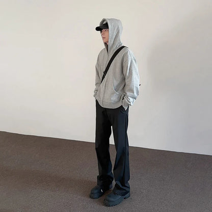 saferido Mens Pants Suit Casual Korean Fashion 2024 New Original Streetwear Skinny Straight-leg Formal Clothes Thin Black Trousers Summer