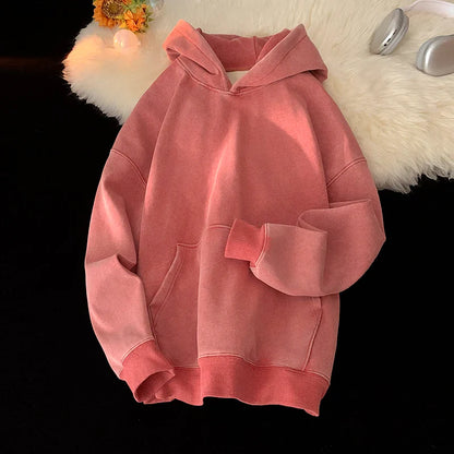 saferido Men Sweatshirts Washed Hoody Vintage Streetwear Baggy Fashion Harajuku Female Casual Hoodies
