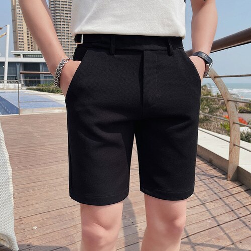 Korean Style Men's Summer Casual Shorts/Male Slim Fit Fashion Solid Green Harlan Shorts Plus Size 29-36