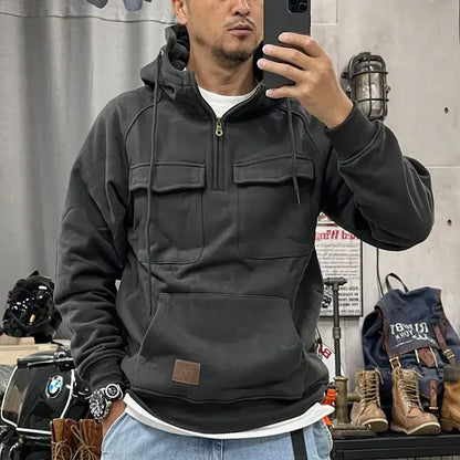 saferido Male Clothes 90s Vintage Hoodies Sweatshirt for Men Half Zip Green Aesthetic Hooded Cheap Harajuku Fashion Winter Loose New in S