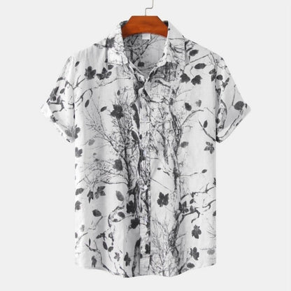 New Hawaiian Men's Casual Beach Style Short Sleeve Breathable Fashion Polo Collar Men's Shirt 3D Printing Oversize Customizable