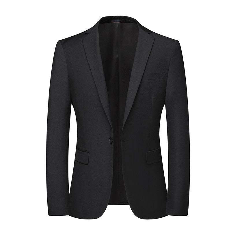 Boutique Men's Fashion Business Cultivate One's Morality Leisure Pure Color Gentleman's Wedding Presided Over Work Blazer