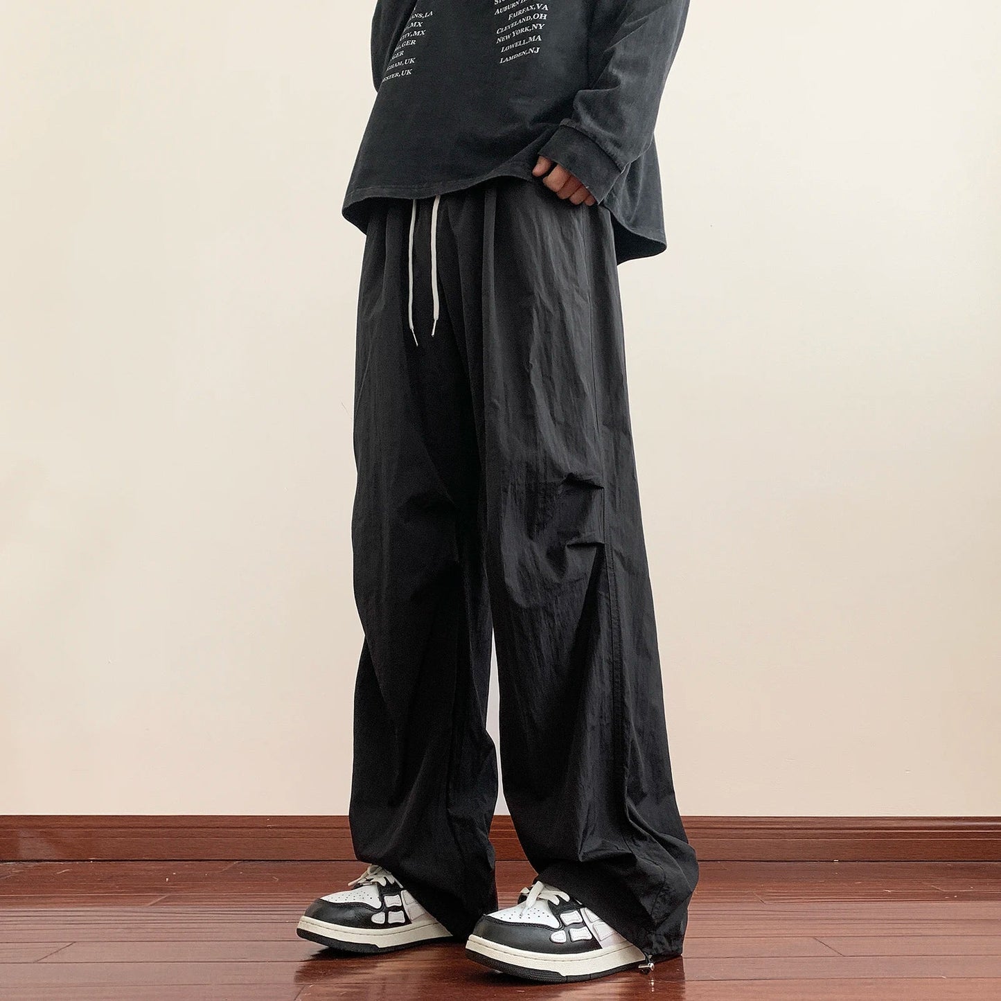 saferido Men Casual Wide-Leg Pants Korean Version Y2k Streetwear Hip Hop  Fashion Trousers Sweatpants Harajuku Trousers