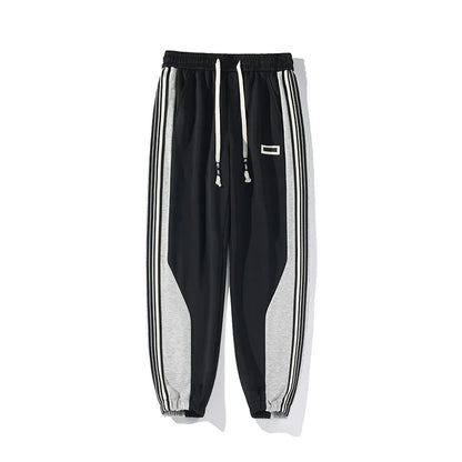 saferido Baggy Casual Side Stripe Men Sweatpants Thicken Warm Korean Style Patchwork Color Clash Sports Pants Harajuku Man Trousers