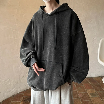 saferido Men's Retro Classic American Hooded Sweatshirt Neutral Wind Autumn and Winter Comfortable Sweatshirt Trendy Fashion Men's Tops