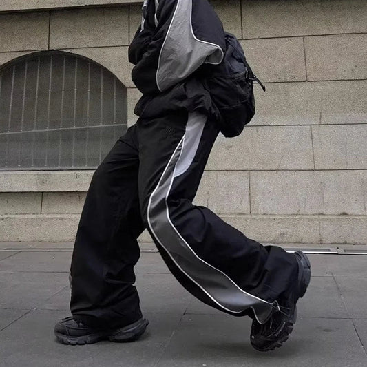 saferido Men'S Y2K Clothes Tracksuits Loose Wide Leg Cargo Jogging Track Pants Couple Korean Fashion Clothing Sweatpants Techwear Women