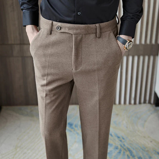 saferido  Men's Business Pants British Style Slim Fit Classic Formal Dress Pants for Men Wedding Party Trousers 29-38