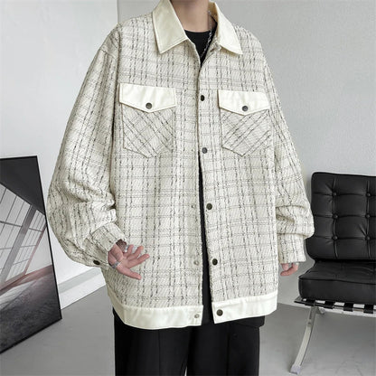 saferido Men's Korean Style Clothes Loose Fitting Harajuku Outerwear  Spring Jackets Original Clothing Popular Coats