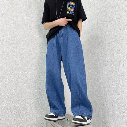 saferido Men Wide Leg Jeans Loose Straight Baggy Denim Pant Men's Women's Streetwear Skateboard Pants Oversized Hip Hop Casual Trousers