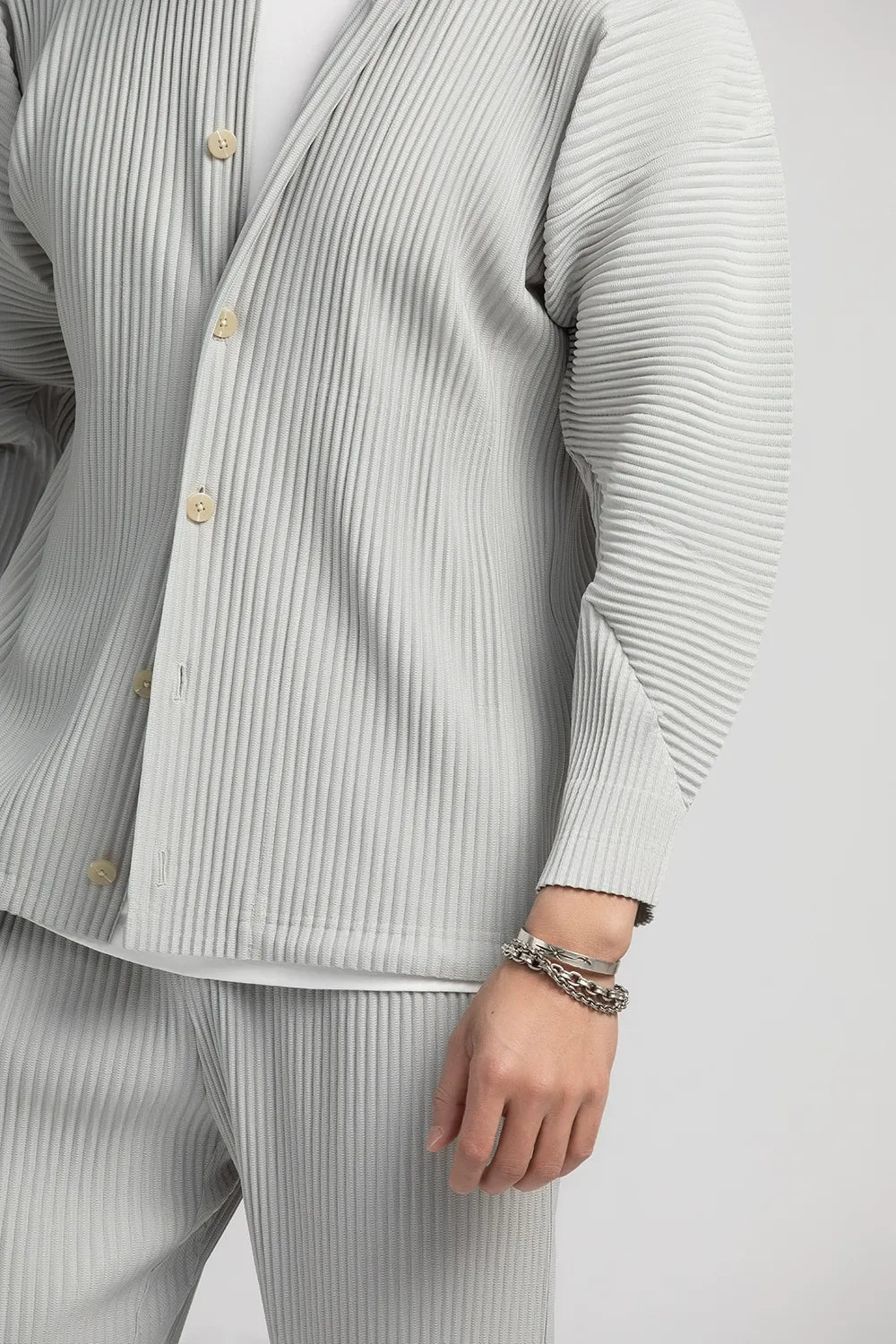 Lapel Shirt Black Pleated Long Sleeve T Shirt For Men Casual Coat Japanese Streetwear Men Cardigan Button Up Shirt