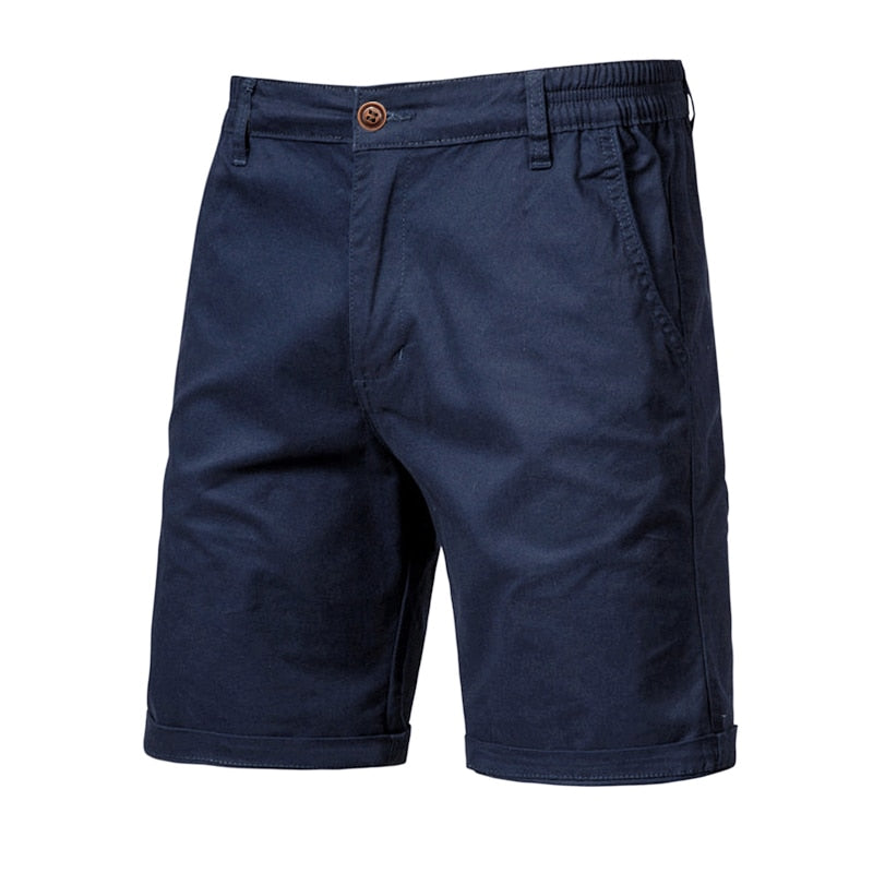 Summer 100% Cotton Solid Shorts Men High Quality Casual Business Social Elastic Waist Men Shorts 10 Colors Beach Shorts