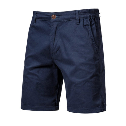 Summer 100% Cotton Solid Shorts Men High Quality Casual Business Social Elastic Waist Men Shorts 10 Colors Beach Shorts